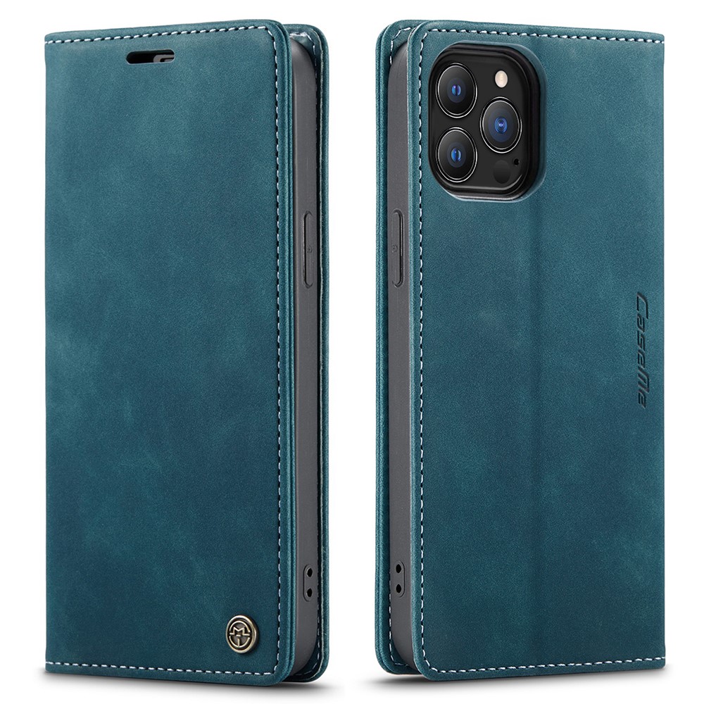 CASEME iPhone 13 Pro - CASEME Retro Läder Fodral - Grön