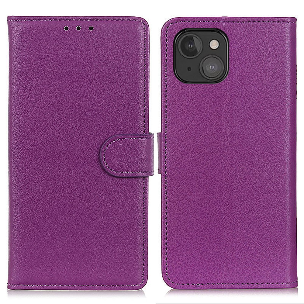  iPhone 13 Mini - Litchi Läder Fodral - Lila