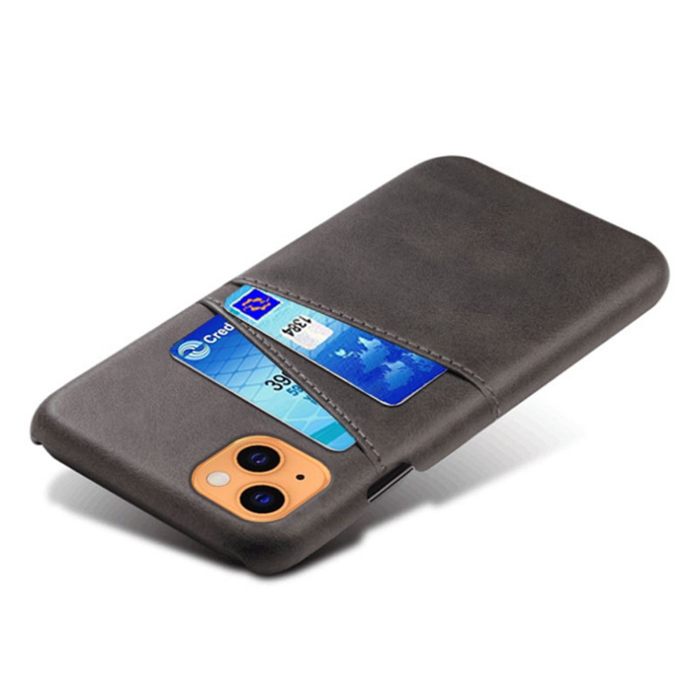 KSQ iPhone 13 Mini - KSQ Läder Skal Med Kortfack - Svart