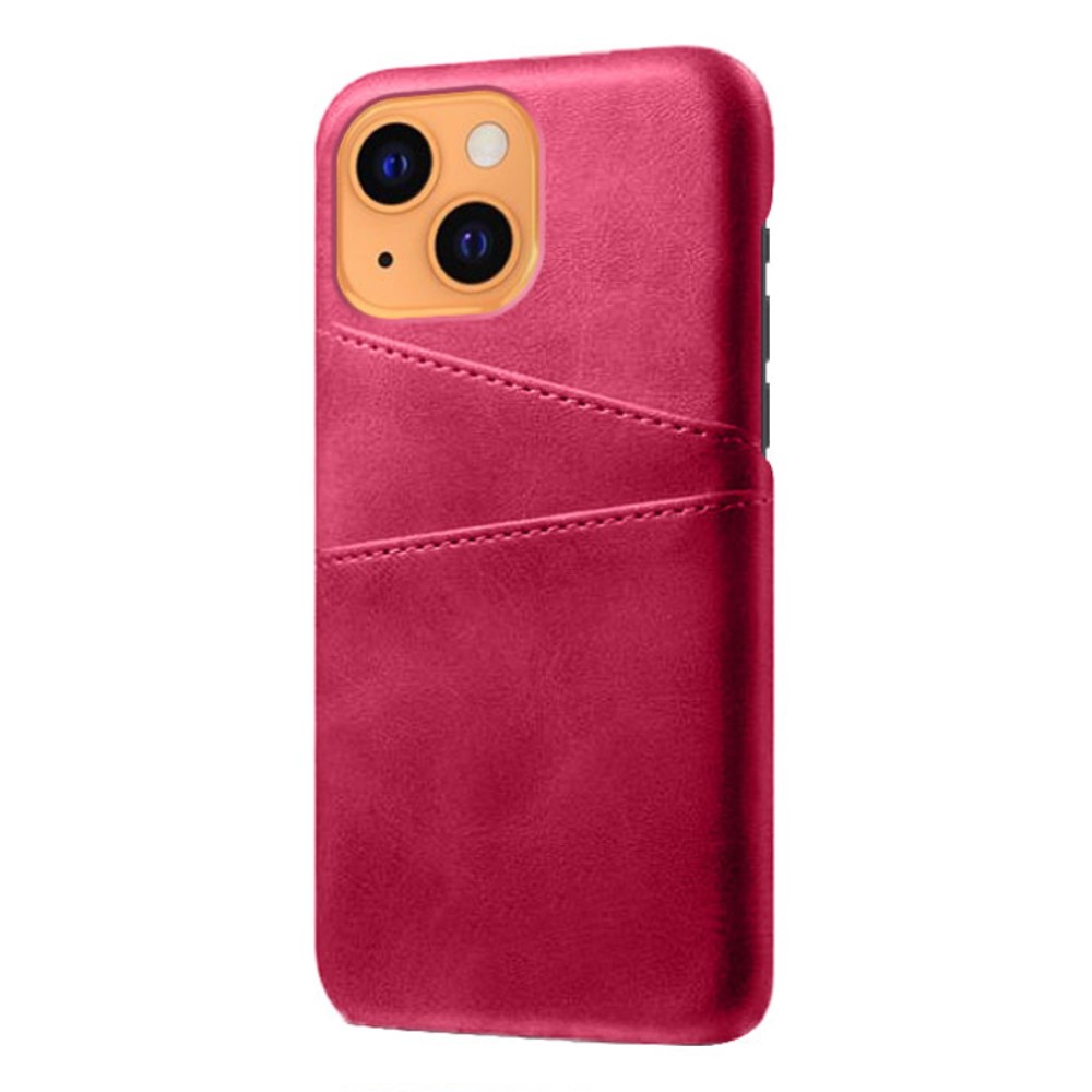 KSQ iPhone 13 Mini - KSQ Läder Skal Med Kortfack - Rosa