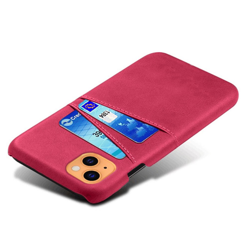KSQ iPhone 13 Mini - KSQ Läder Skal Med Kortfack - Rosa