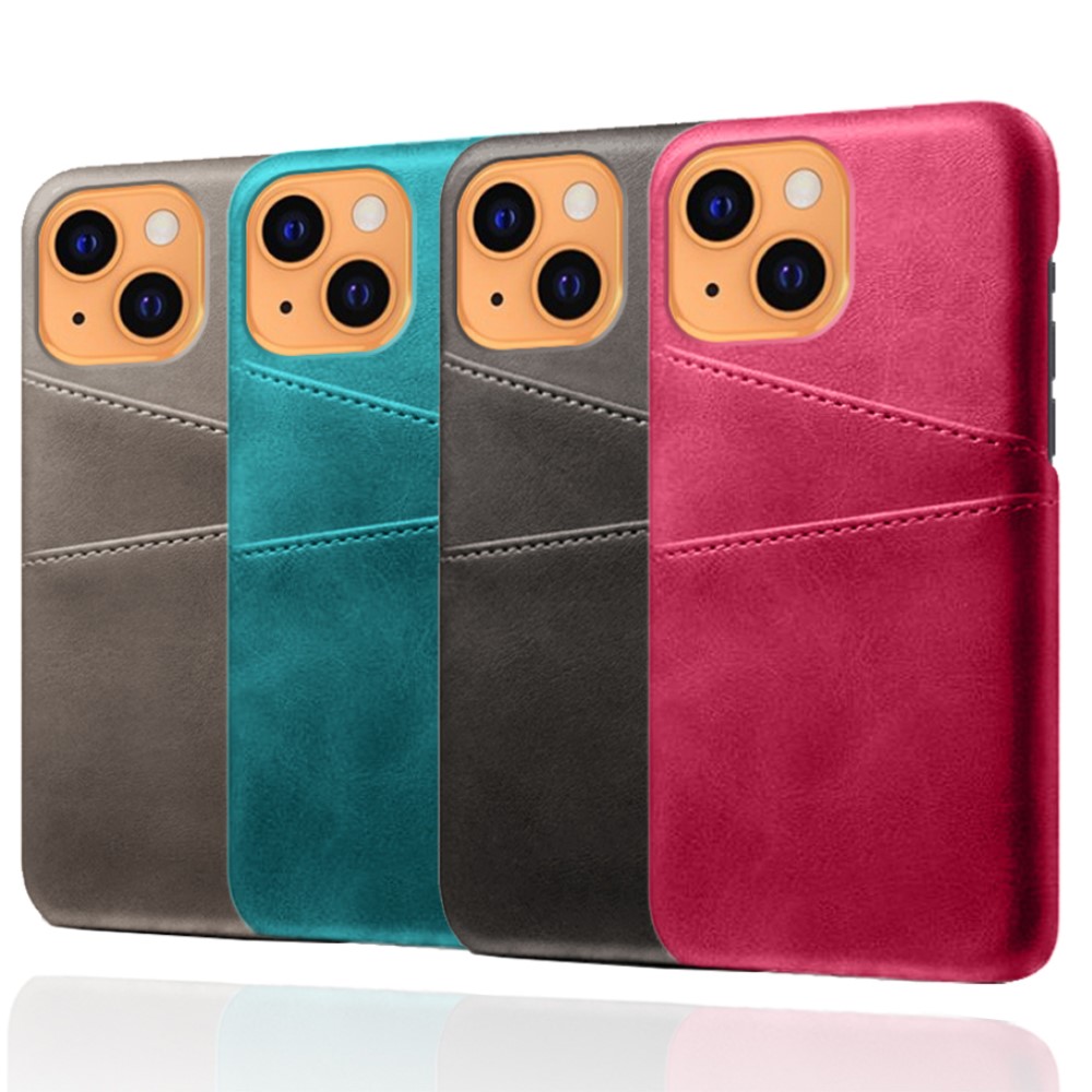 KSQ iPhone 13 Mini - KSQ Läder Skal Med Kortfack - Rosa