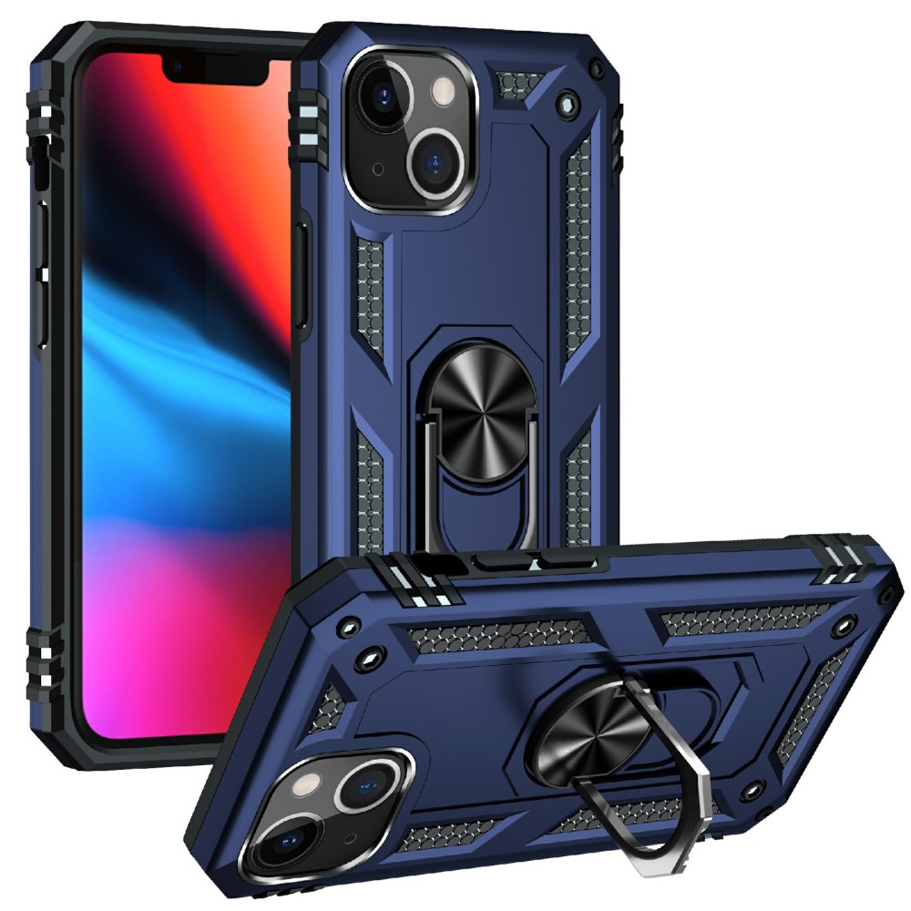  iPhone 13 Mini - Shockproof Hybrid Ring Skal - Blå