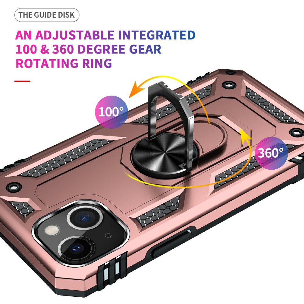  iPhone 13 Mini - Shockproof Hybrid Ring Skal - Roséguld