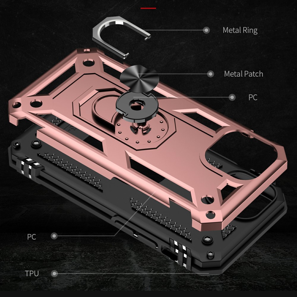  iPhone 13 Mini - Shockproof Hybrid Ring Skal - Roséguld