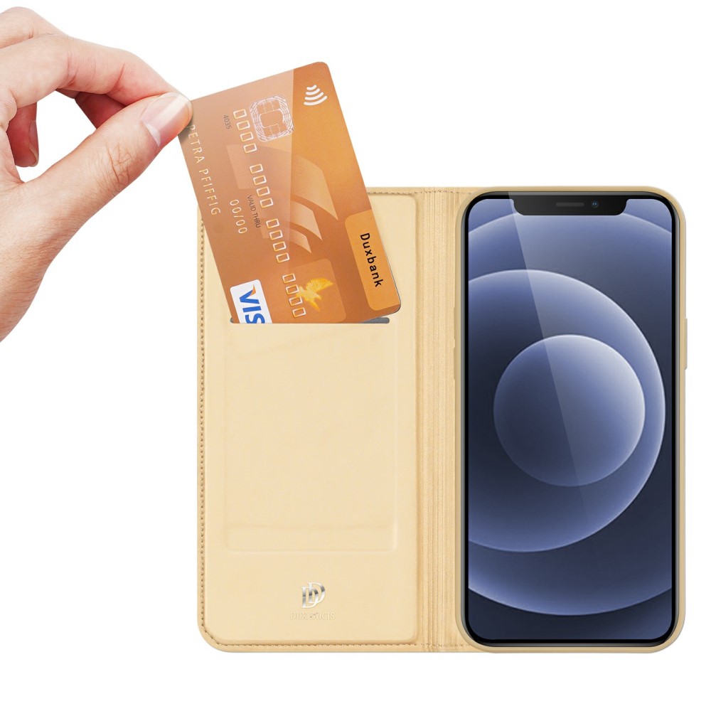 DUX DUCIS iPhone 13 Mini - DUX DUCIS Skin Pro Läder Fodral - Guld