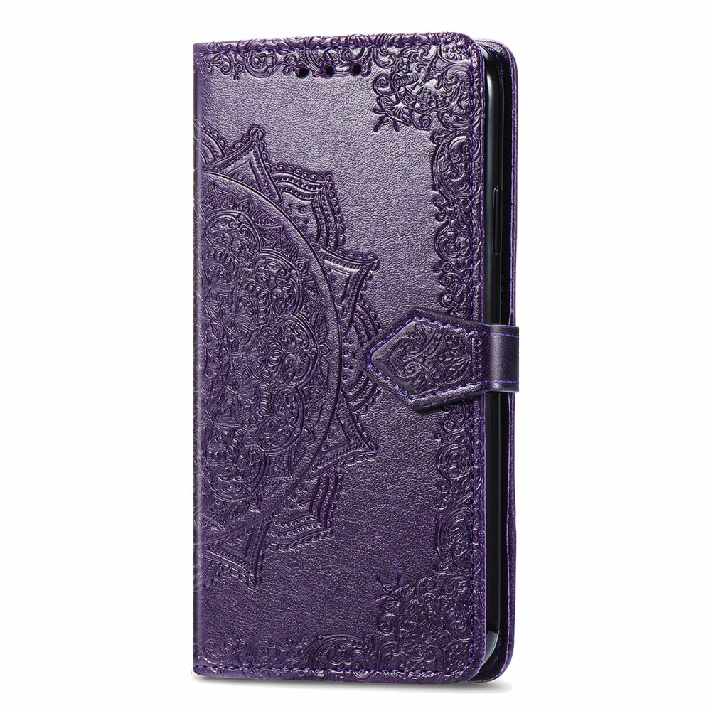  iPhone 13 Mini - Mandala Flower Läder Fodral - Lila