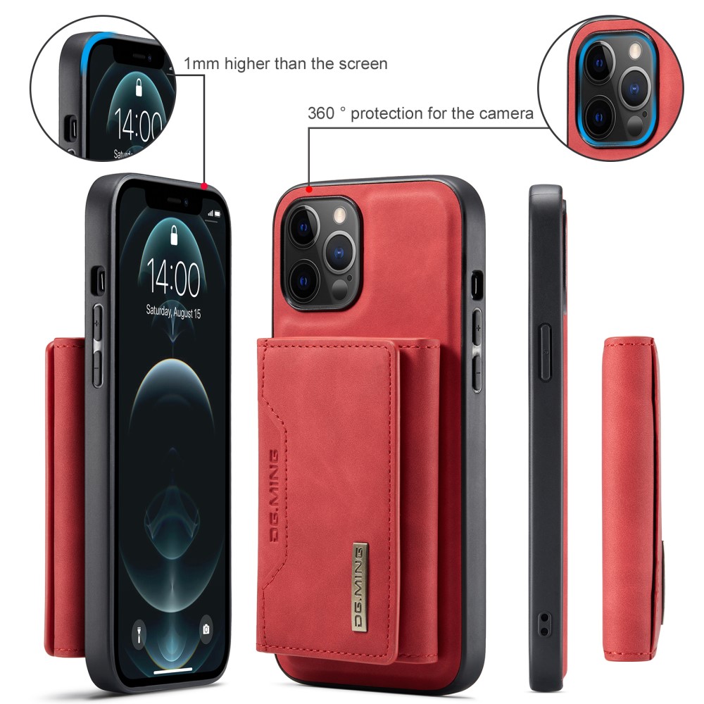 DG.MING iPhone 13 Mini - DG.MING 2in1 Skal Magnetisk Avtagbart Kortfack - Röd