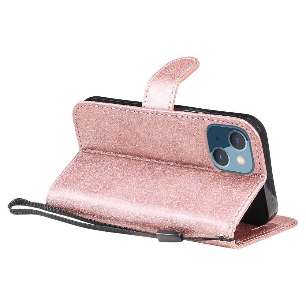  iPhone 13 Mini - Solid Läder Fodral - Roséguld