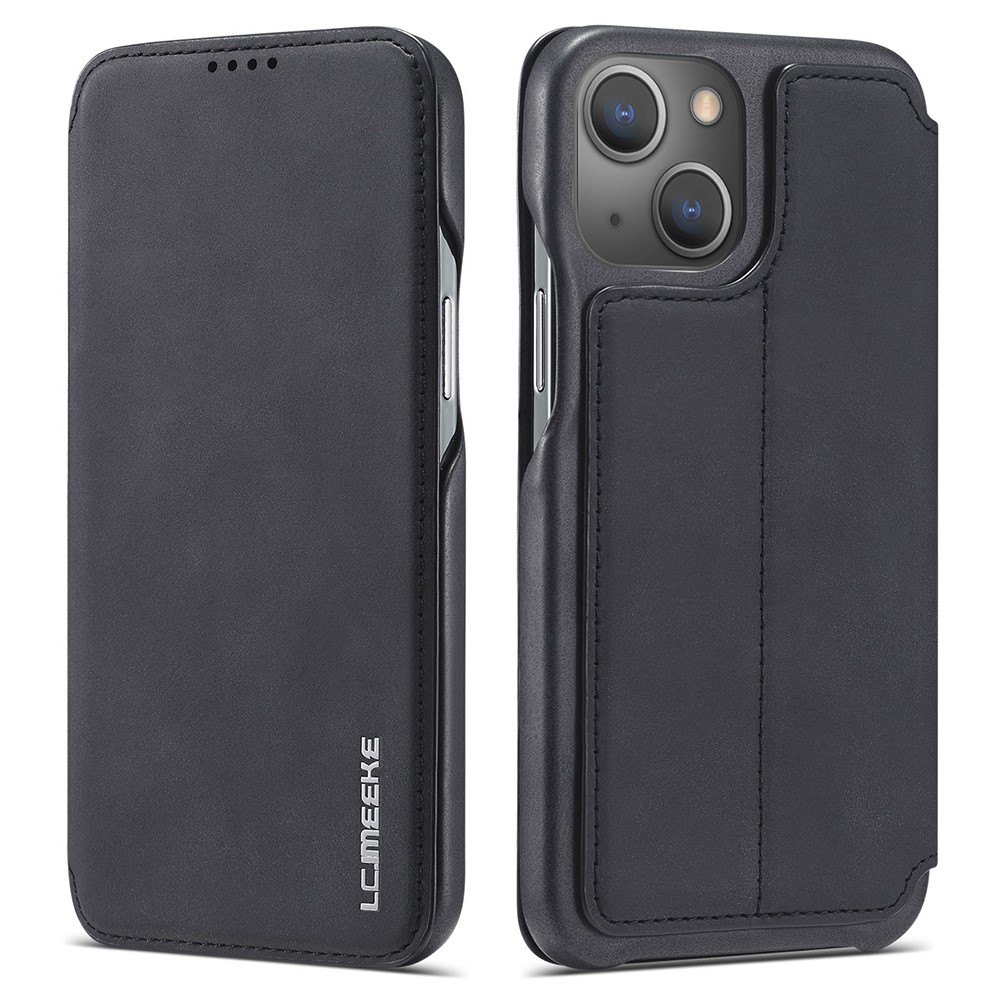LC.IMEEKE iPhone 13 Mini - LC.IMEEKE Retro Flip Fodral - Svart