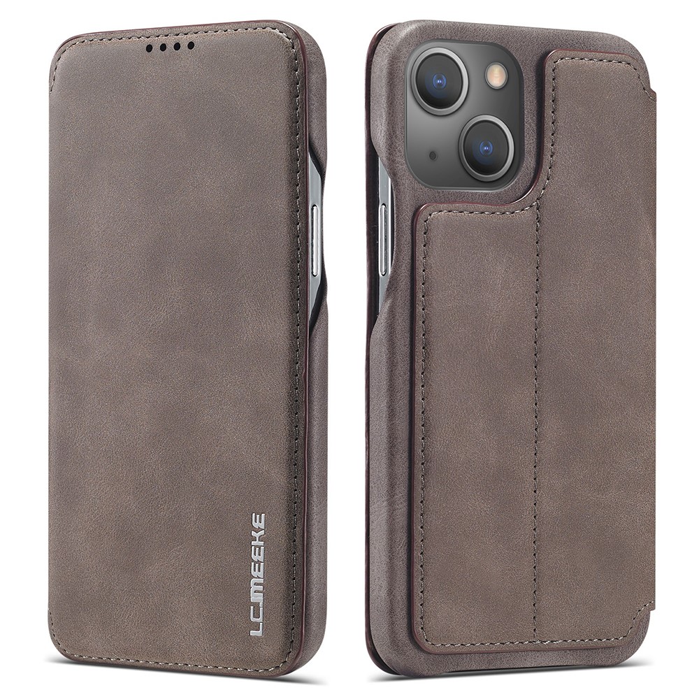 LC.IMEEKE iPhone 13 Mini - LC.IMEEKE Retro Flip Fodral - Brun