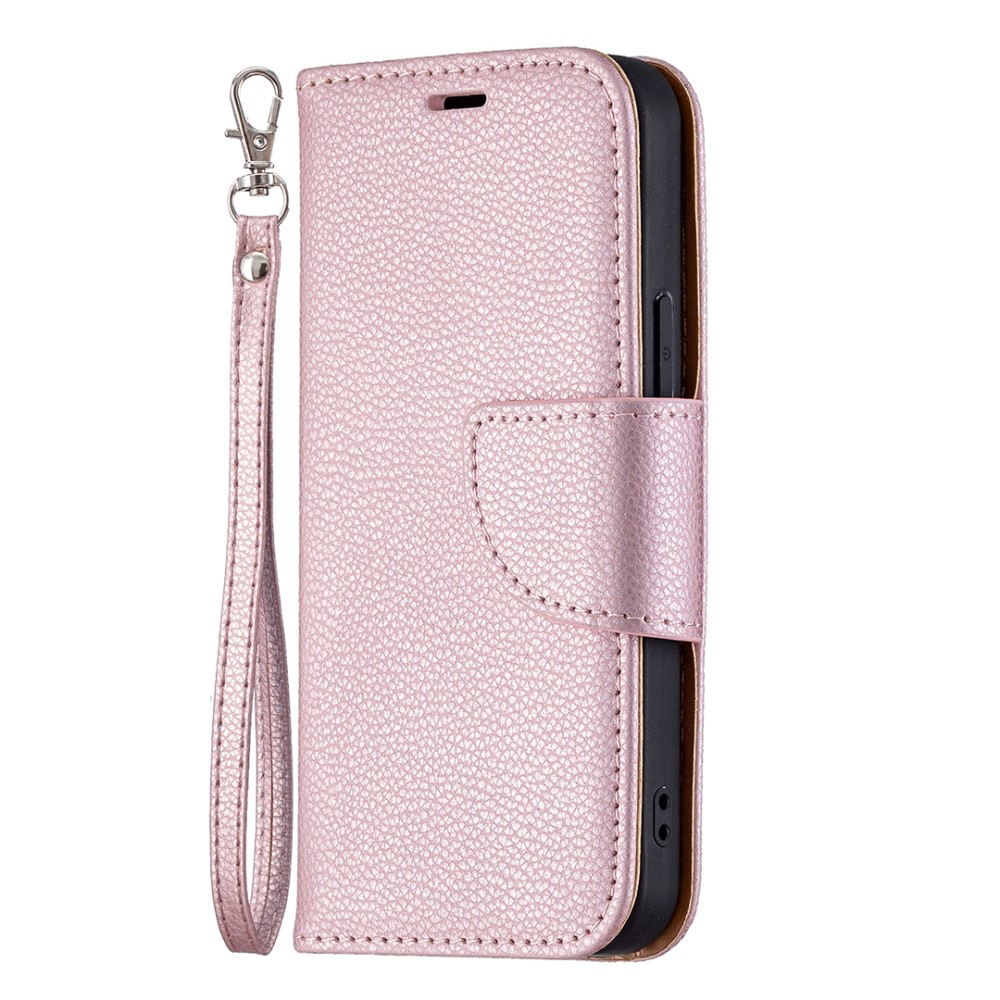  iPhone 13 Mini - Shark Litchi Läder Fodral - Roséguld