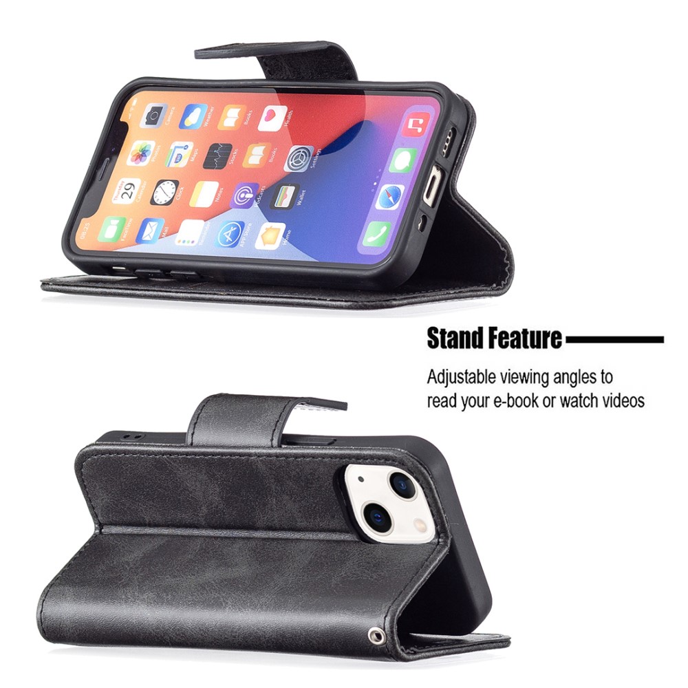  iPhone 13 Mini - Shark Solid Läder Fodral - Svart