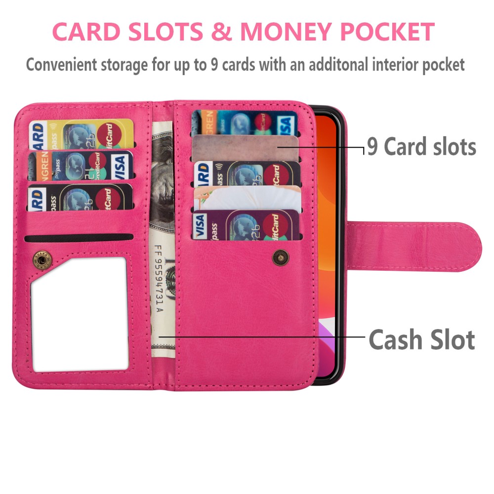  iPhone 13 Mini - 2in1 9-korts Magnet Fodral / Skal - Rosa