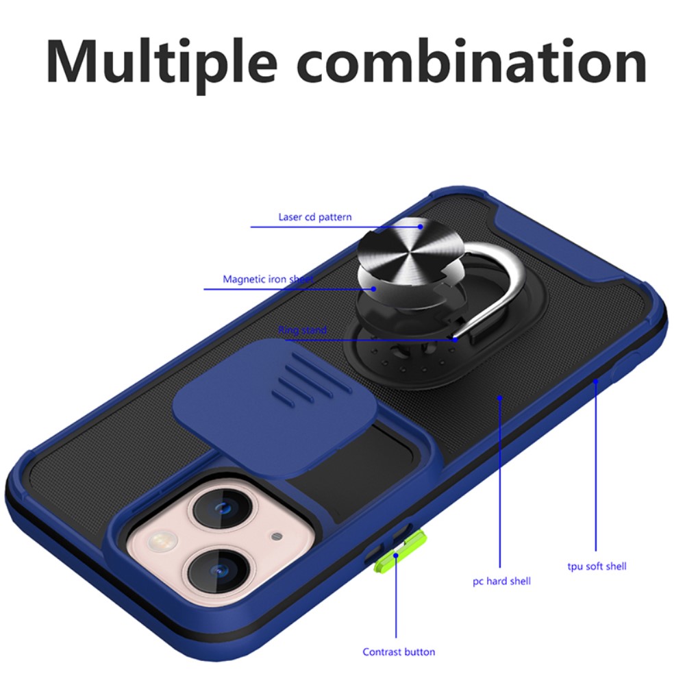  iPhone 13 Mini - CamShield Hybrid Ring Skal - Svart