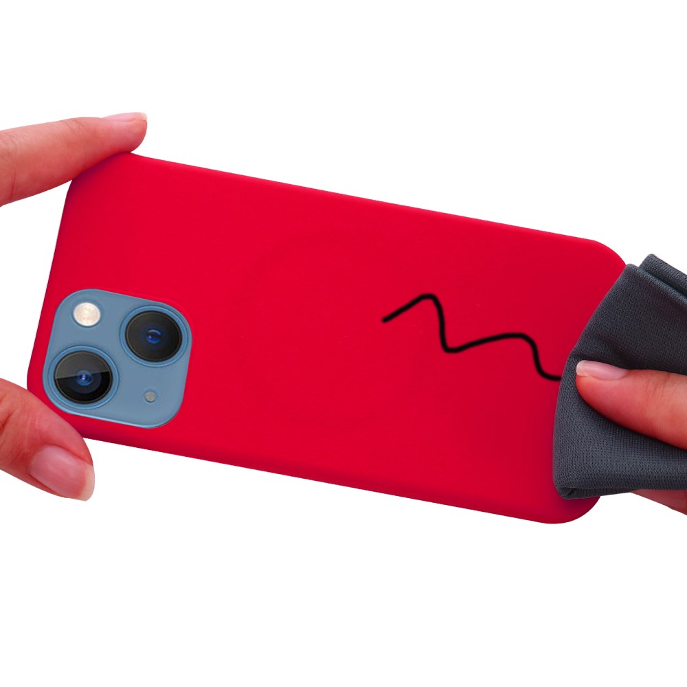  iPhone 13 Mini - MagSafe Liquid Silikon Skal - Röd