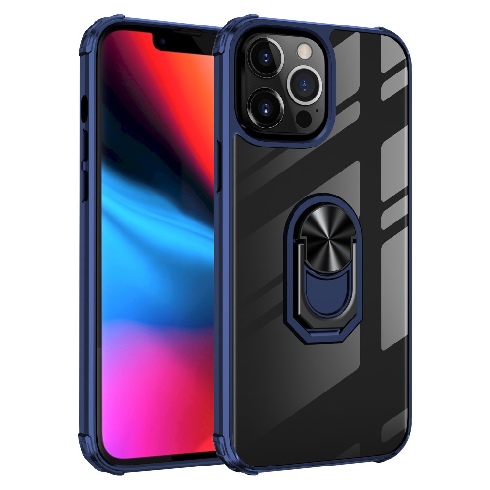  iPhone 13 Pro Max - Shockproof Hybrid Ring Skal - Blå