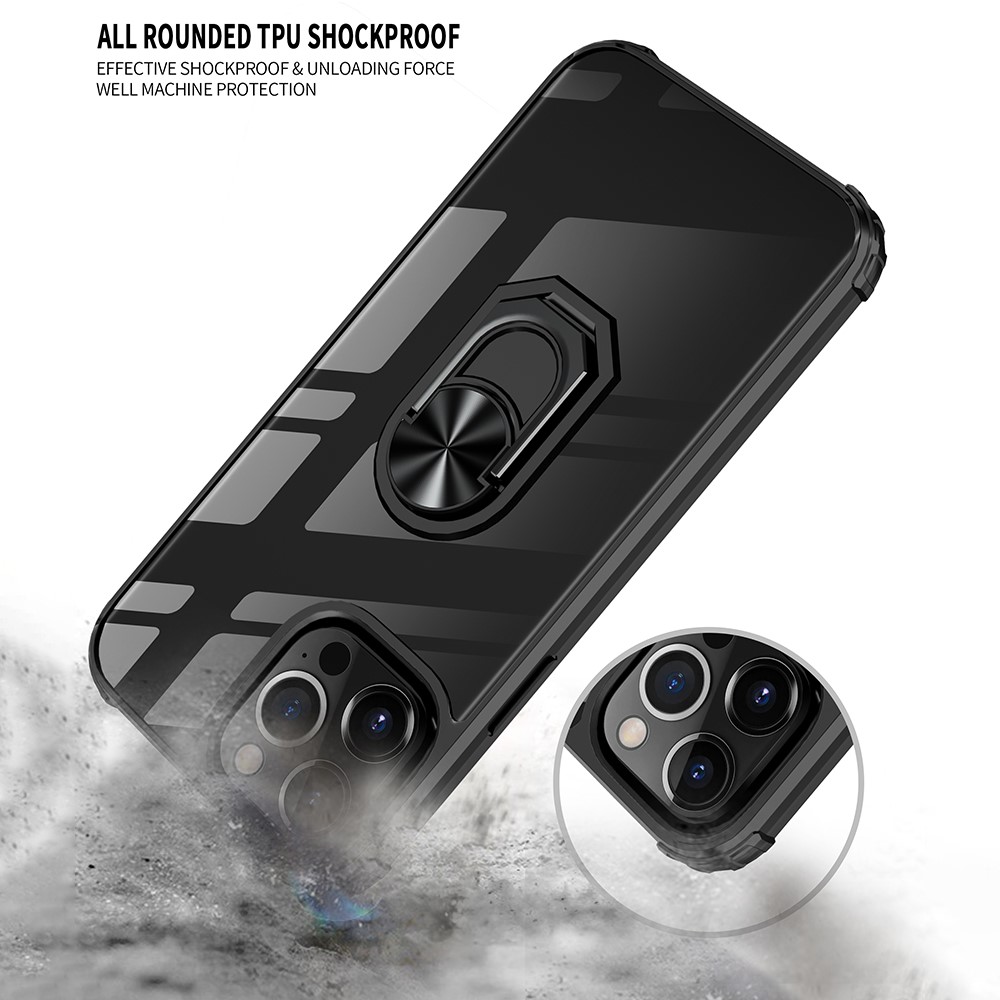  iPhone 13 Pro Max - Shockproof Hybrid Ring Skal - Röd