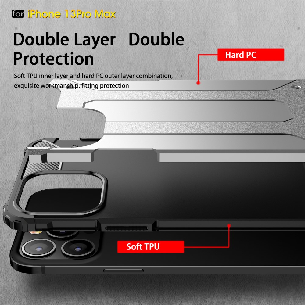  iPhone 13 Pro Max - Shockproof Armor Hybrid Skal - Blå