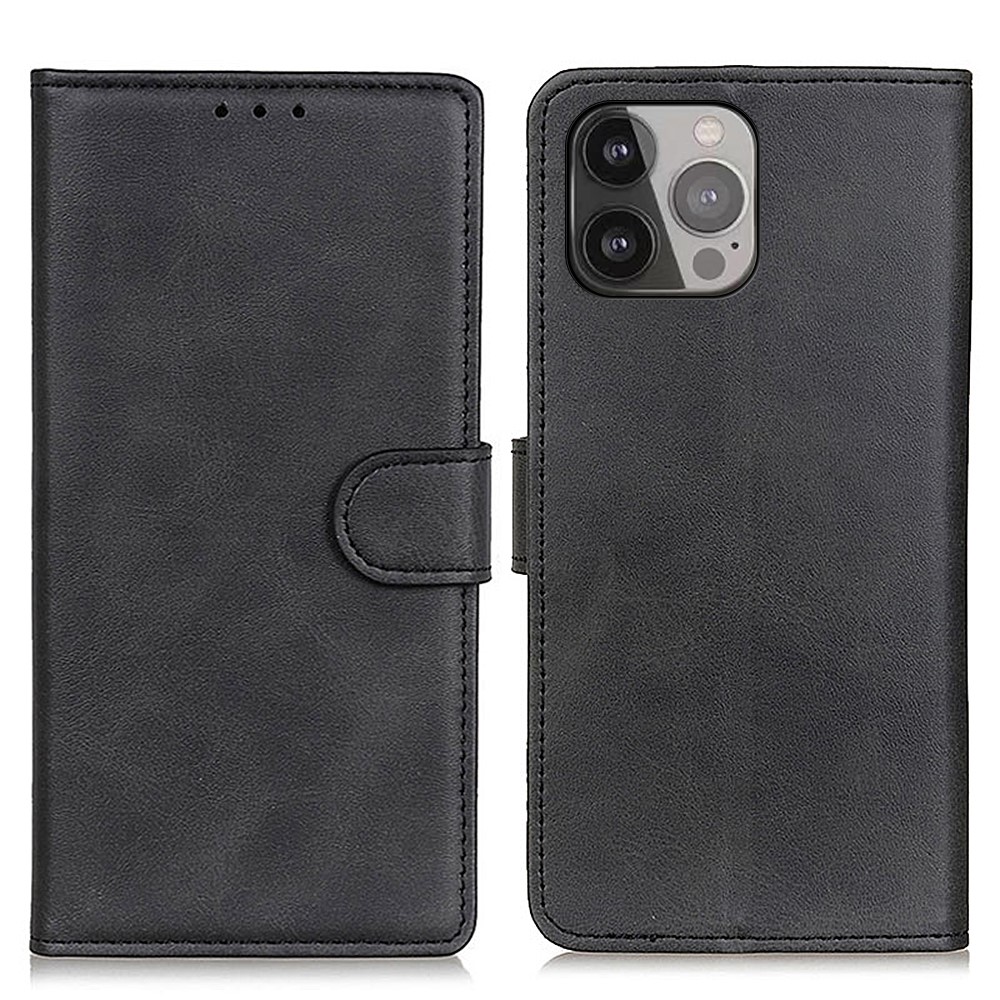  iPhone 13 Pro Max - Solid Läder Fodral - Svart