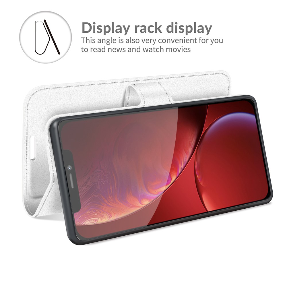  iPhone 13 Pro Max - Litchi Slim Läder Fodral - Vit