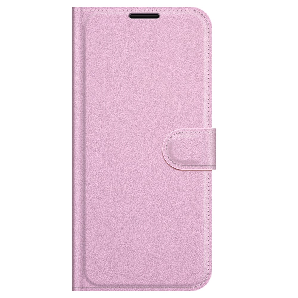  iPhone 13 Pro Max - Litchi Slim Läder Fodral - Ljus Rosa