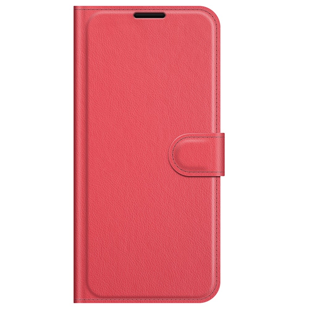  iPhone 13 Pro Max - Litchi Slim Läder Fodral - Röd