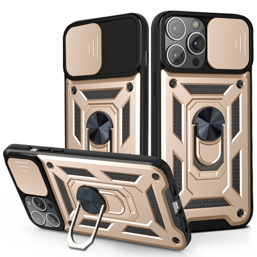  iPhone 13 Pro Max - CamShield Armor Hybrid Ring Skal - Guld
