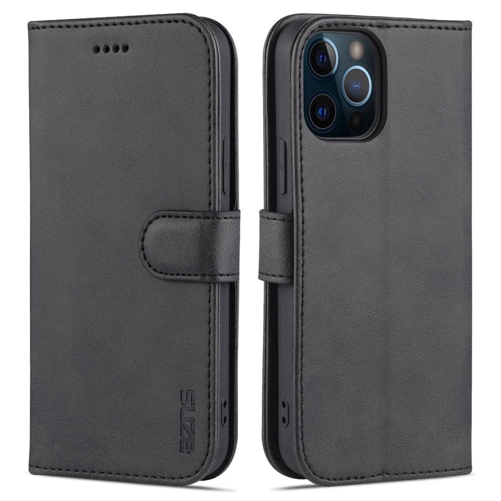 AZNS iPhone 13 Pro Max - AZNS Läder Fodral - Svart