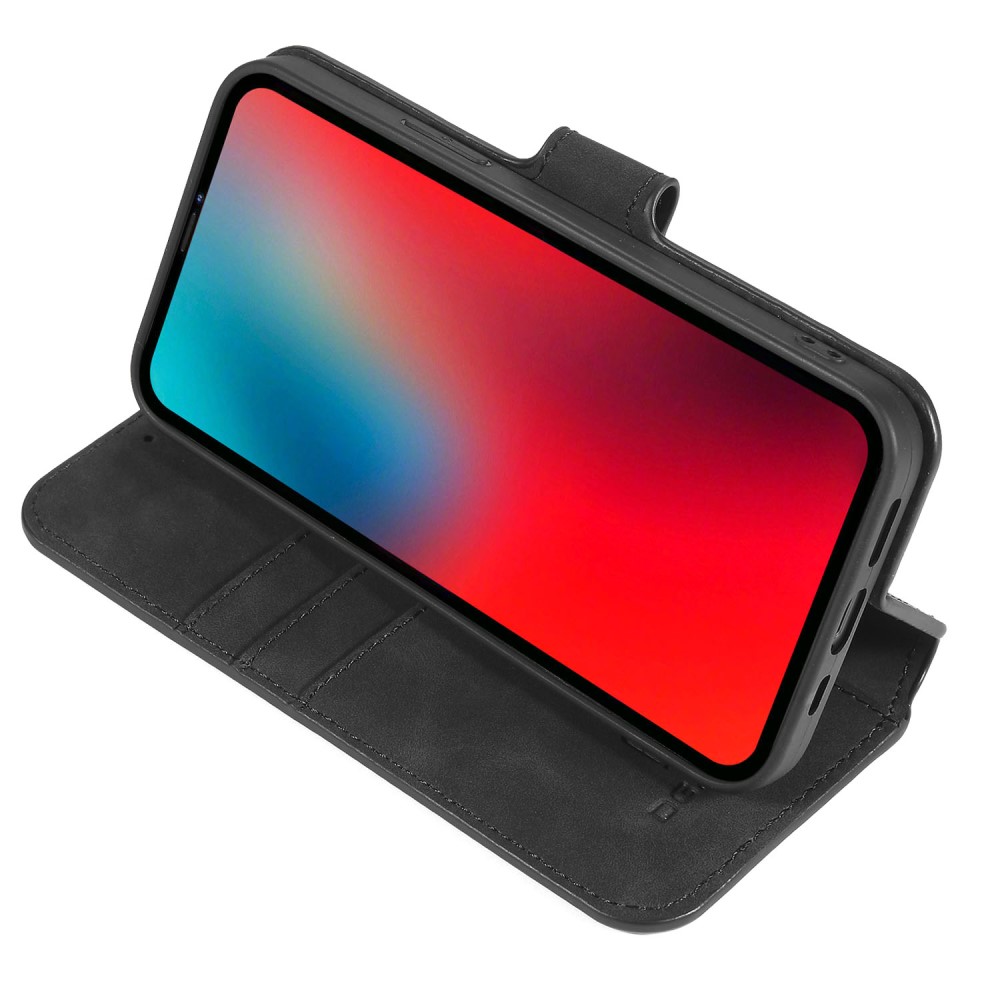 DG.MING iPhone 13 Pro Max - DG.MING Retro Läder Fodral - Svart