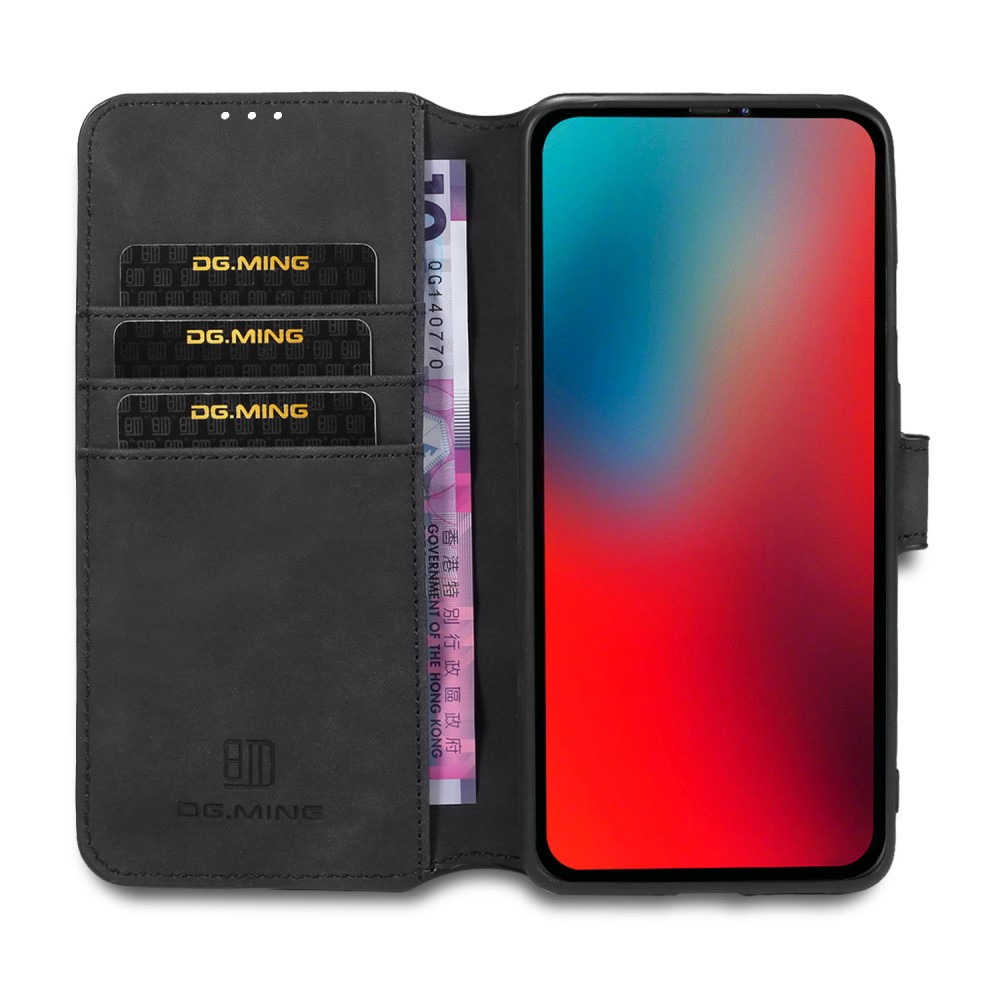 DG.MING iPhone 13 Pro Max - DG.MING Retro Läder Fodral - Svart