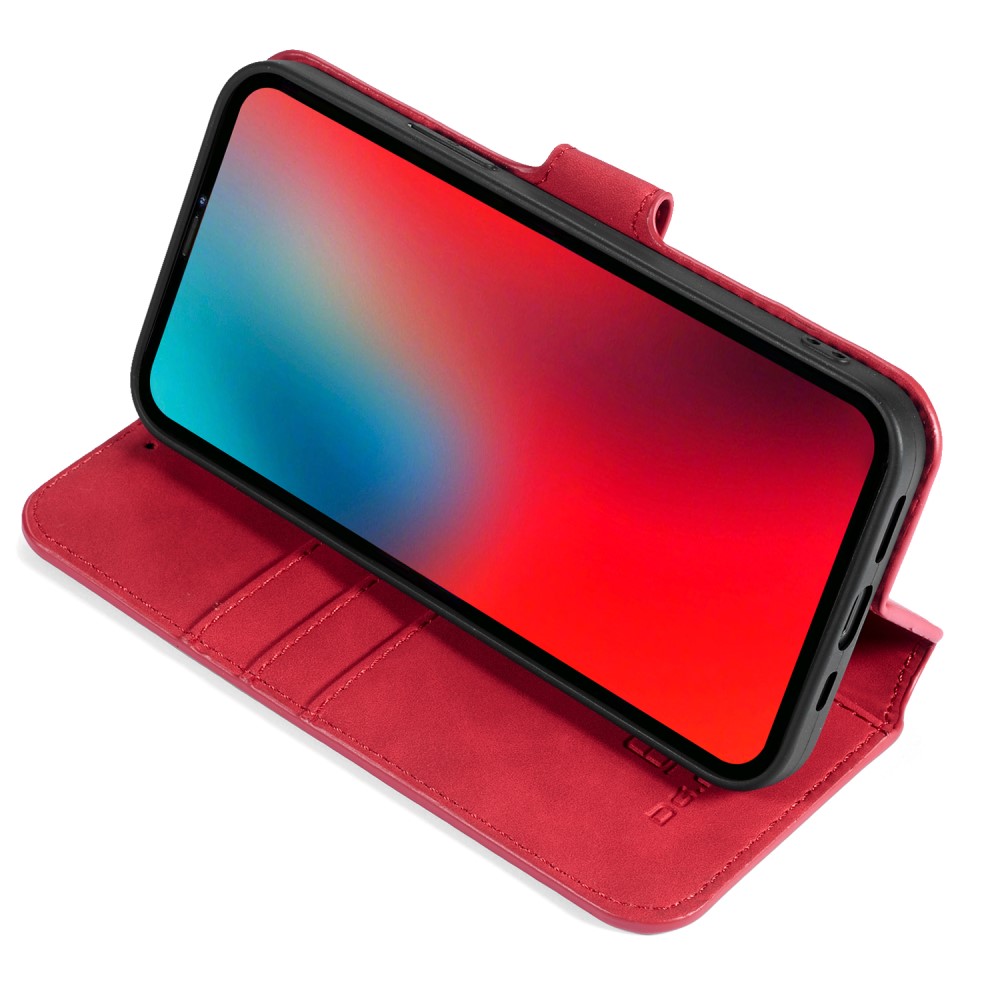 DG.MING iPhone 13 Pro Max - DG.MING Retro Läder Fodral - Röd