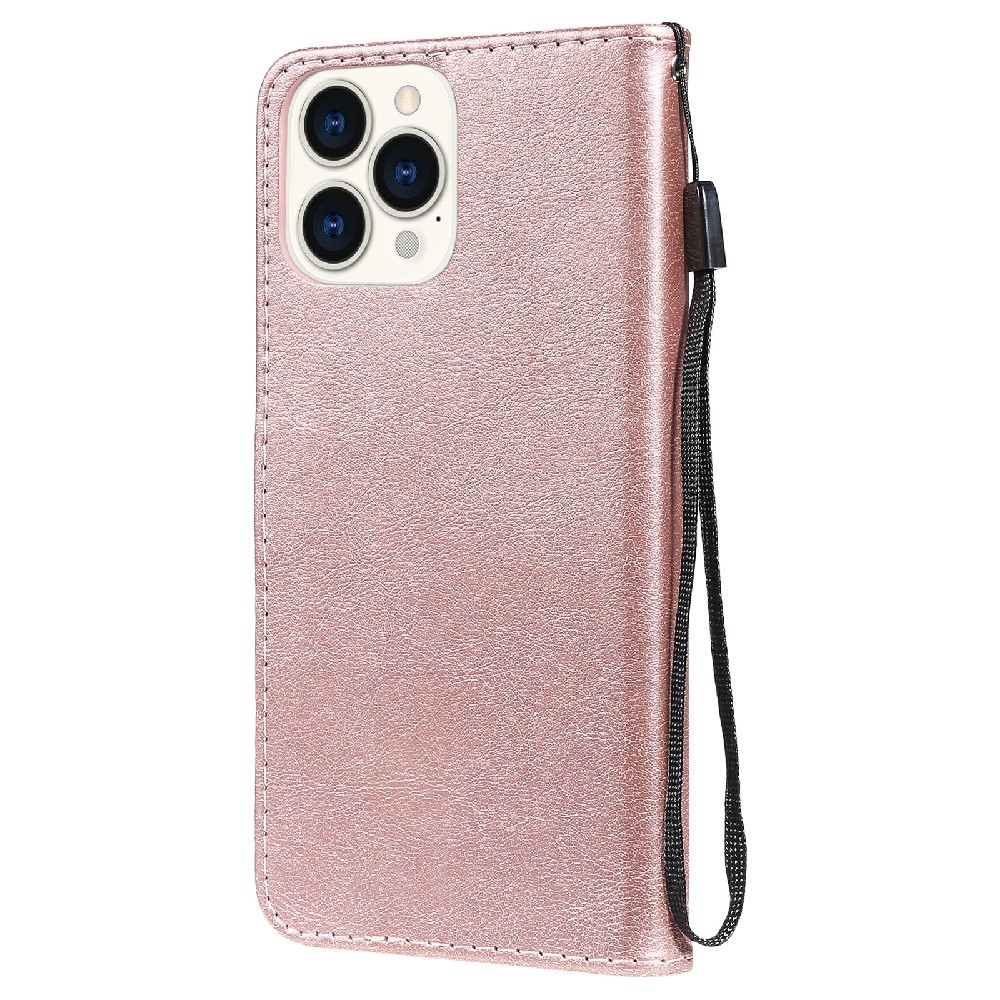  iPhone 13 Pro Max - Klassiskt Solid Läder Fodral - Roséguld