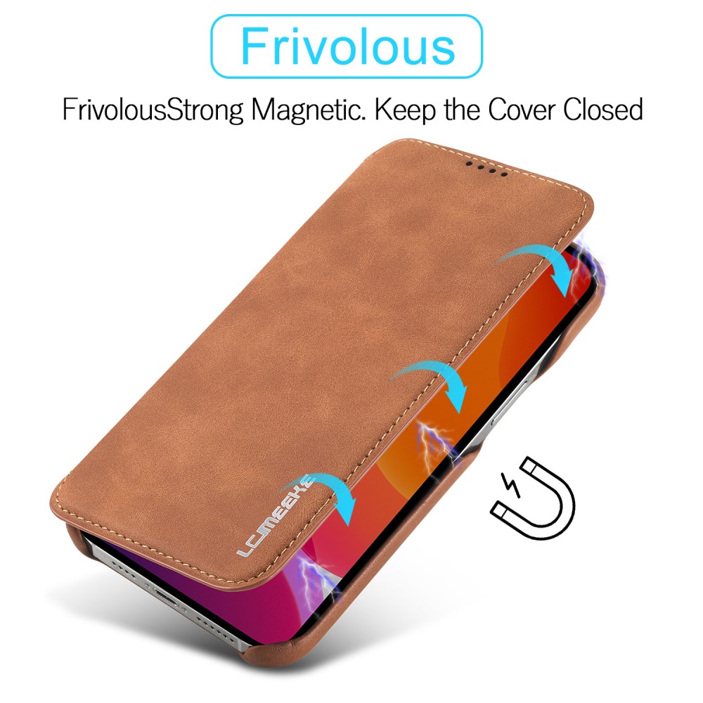 LC.IMEEKE iPhone 13 Pro Max - LC.IMEEKE Vintage Flip Fodral - Brun