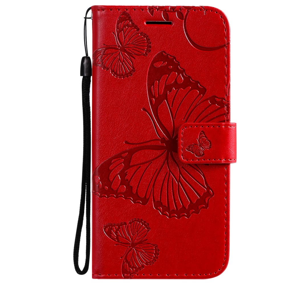  iPhone 13 Pro Max - Butterfly Läder Fodral - Röd