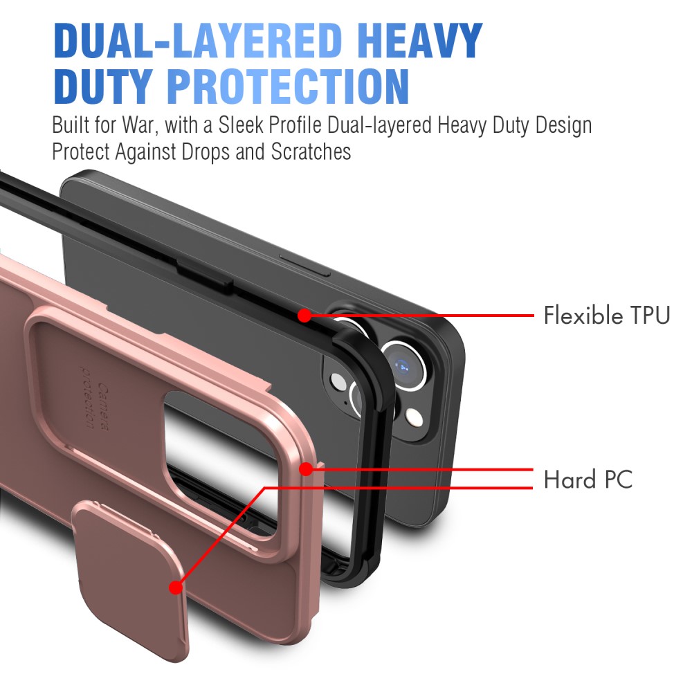  iPhone 13 Pro Max - CamShield Hybrid Skal - Roséguld