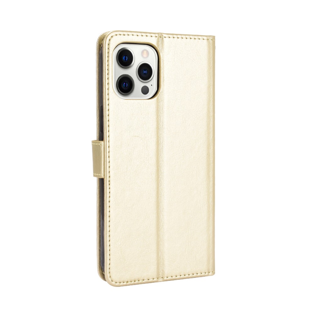 iPhone 13 Pro Max - Klassiskt Läder Fodral - Guld