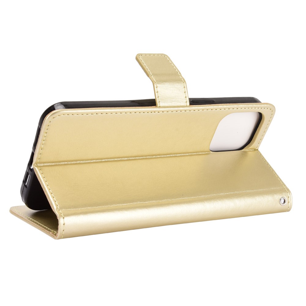  iPhone 13 Pro Max - Klassiskt Läder Fodral - Guld