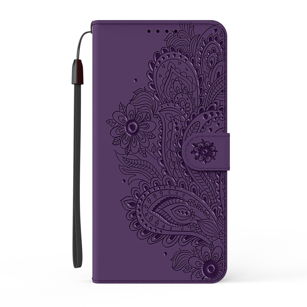  iPhone 13 Pro Max - Flower Mandala Läder Fodral - Lila