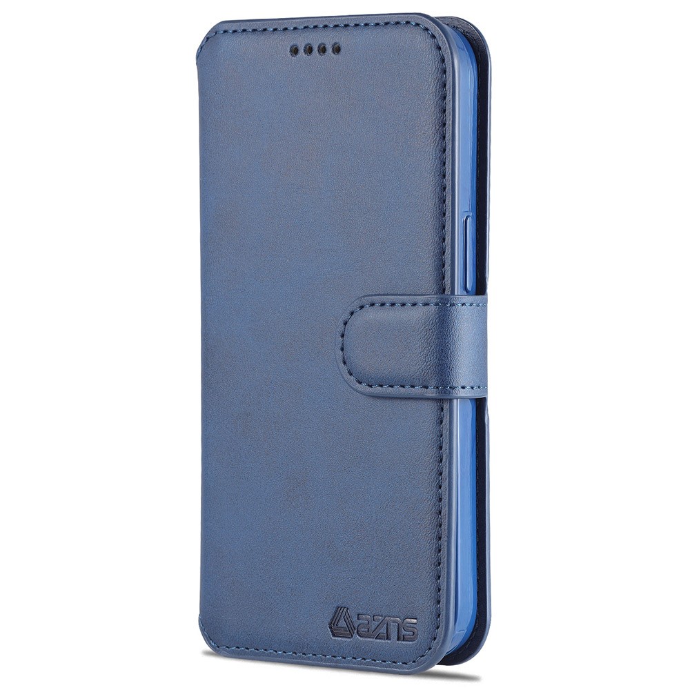 AZNS iPhone 13 Pro Max - AZNS Slim Läder Fodral - Blå
