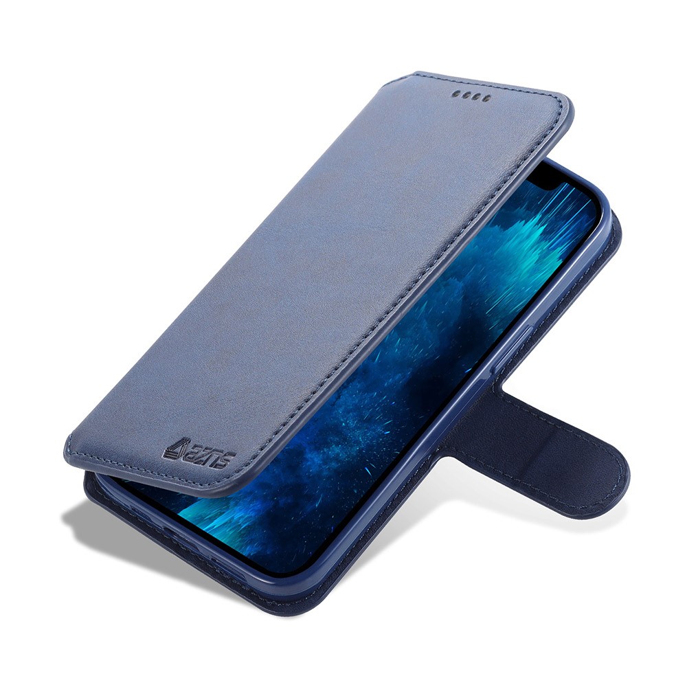 AZNS iPhone 13 Pro Max - AZNS Slim Läder Fodral - Blå