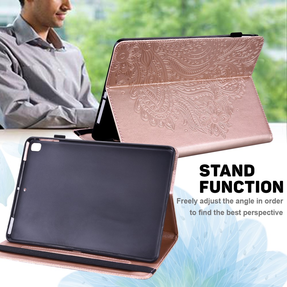  iPad Mini 2024/2021 Fodral Mandala Flower Case Stand Roséguld