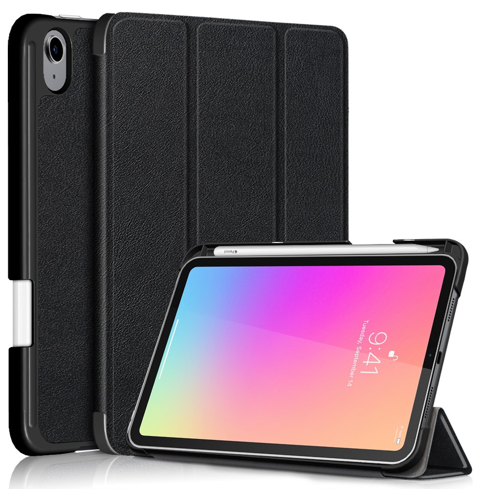  iPad Mini 2024/2021 Fodral Tri-Fold Med Pennhållare Svart