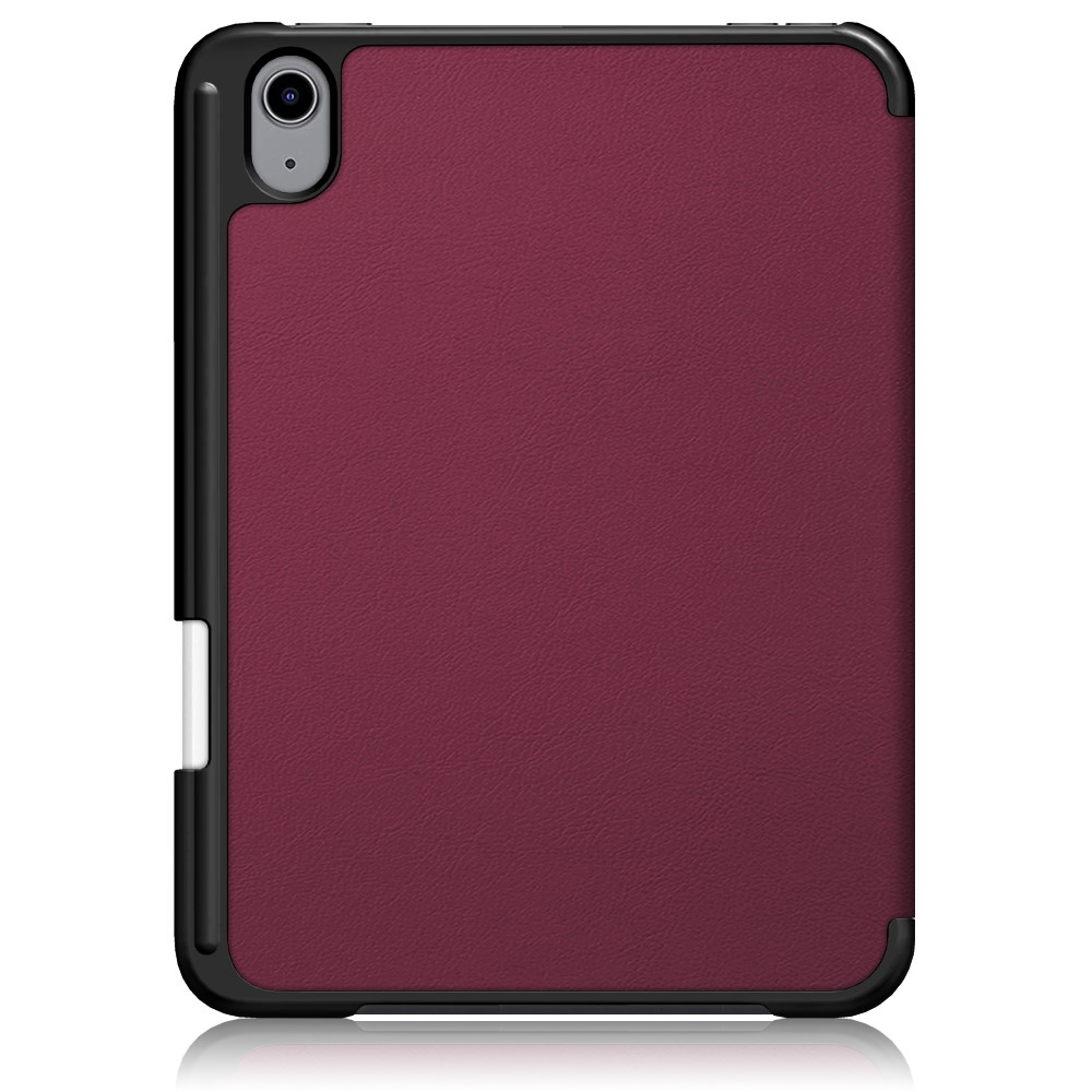  iPad Mini 2024/2021 Fodral Tri-Fold Med Pennhållare Vinröd