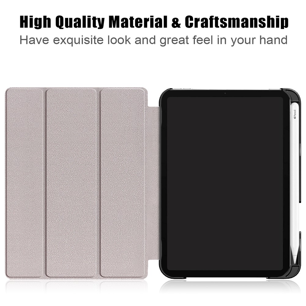  iPad Mini 2024/2021 Fodral Tri-Fold Med Pennhållare Vinröd