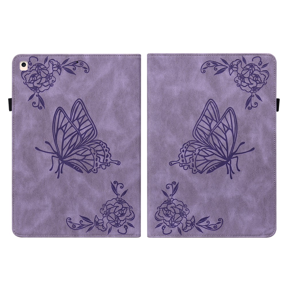  iPad 10.2 2019/2020/2021 Fodral Butterfly Flower Lila