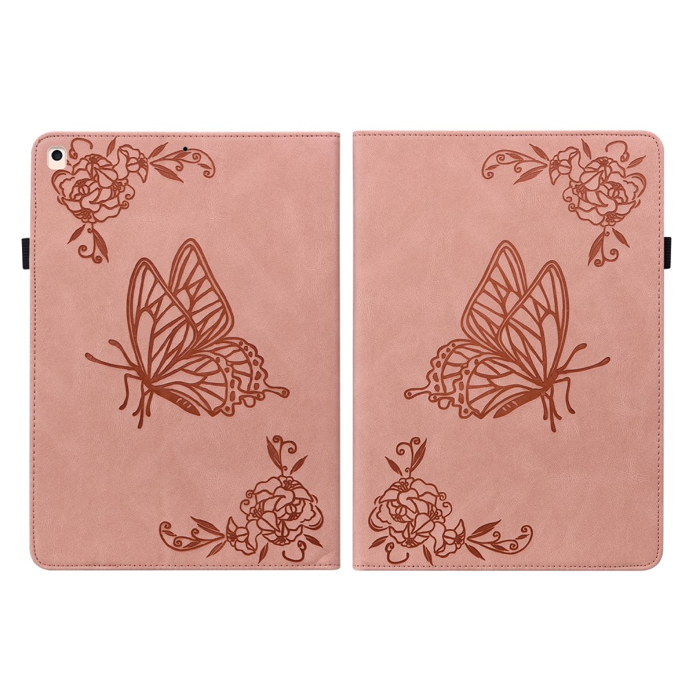  iPad 10.2 2019/2020/2021 Fodral Butterfly Flower Rosa
