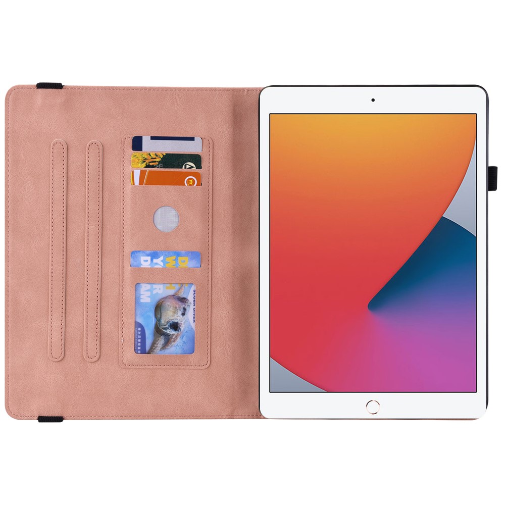  iPad 10.2 2019/2020/2021 Fodral Butterfly Flower Rosa