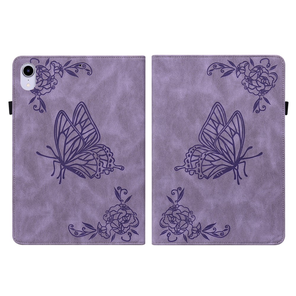 iPad Mini 2024/2021 Fodral Butterfly Flower Lila