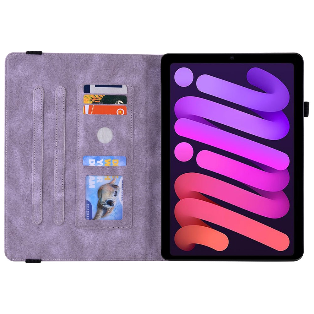  iPad Mini 2024/2021 Fodral Butterfly Flower Lila